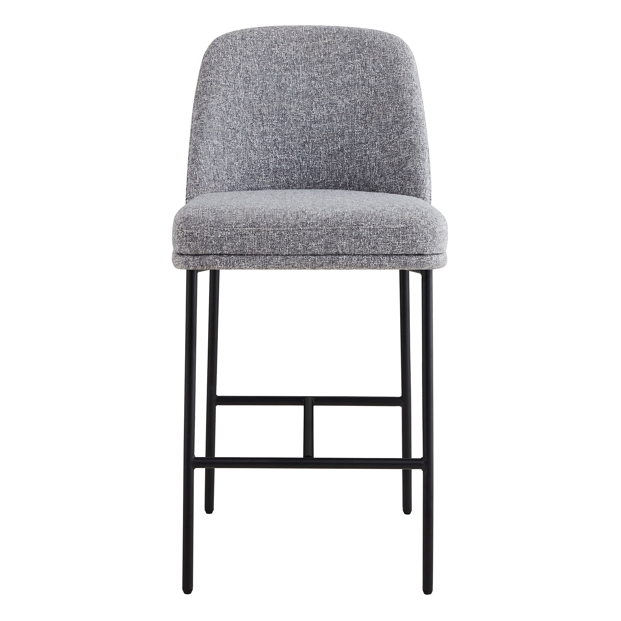 CHITA Modern Counter Height Bar Stool Set of 2, 27 inch Counter Stool with Back & Metal Legs, Fabric in Gray