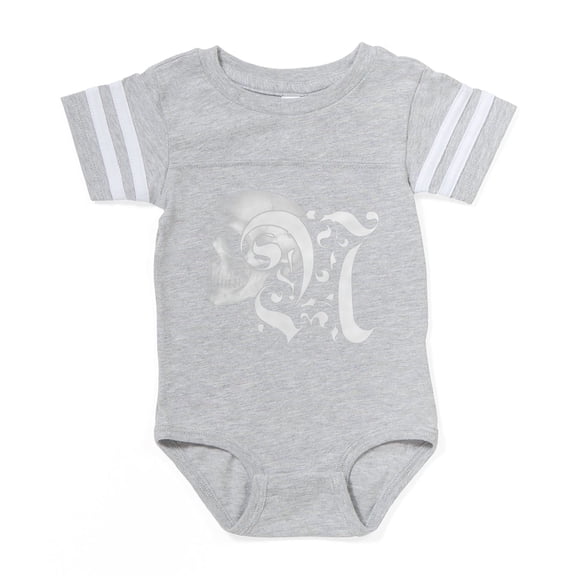 CafePress - Gothic Skull Initial N - Cute Infant Baby Football Bodysuit