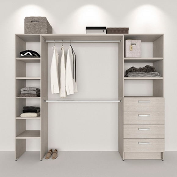 closet 2 torres con 4 cajones 1.80 x 2.20 m x 39 cm blanco nórdico
