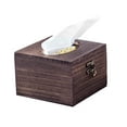 thumbnail image 2 of Bobasndm Brown and Torched Wood Tissue Box Holder Cover with Easy Refillable Open Top Lid, Handmade Wooden Rectangular Tissue Box with Natural Wood Grain Texture, 2 of 9