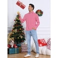 thumbnail image 4 of DARING DIVA Men's Striped Turtleneck Long Sleeves Pullover Stripes T-Shirt M Red White, 4 of 6