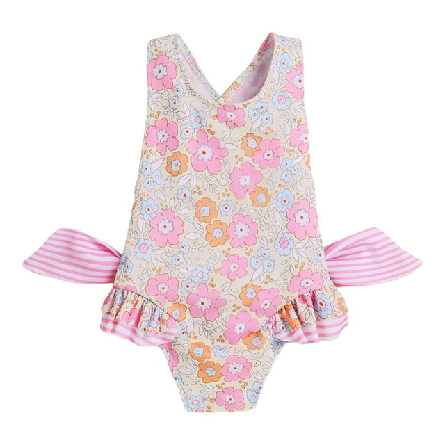 Toddler Girl Swimwear One Piece Ruffle Sleeveless Girls Bathing Suit 2-3 Years
