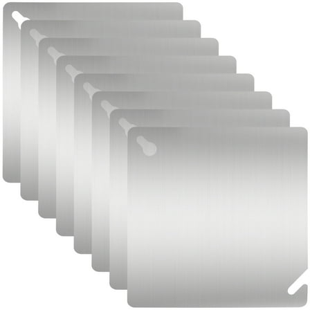 8 Pcs 4 in Square Electrical Junction Box Covers, Metal Construction, Rustproof, Flame Retardant, Adjustable, with Mounting Holes, Fits Most Electrical Boxes