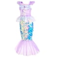 thumbnail image 2 of Vestido de princesa Ariel de La Sirenita de Disney para niñas, disfraz de lentejuelas, disfraz para niños, disfraz para Halloween, carnaval, fiesta de cumpleaños, ropa de 2 a 10 años, 2 of 5