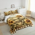 thumbnail image 3 of Manfei Yellow Sunflower Flower Bedding Comforter Set,Rustic Farmhouse Cabin Twin Comforter Sets,Country Floral Bedding Set For Kids,Ultra Soft Home Decor Reversible,2 Pieces, 3 of 8