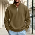 thumbnail image 2 of Bovxnpu Mens Long Sleeve Shirts Mock Neck Zip Up Knit with Pocket Tops, 2 of 9
