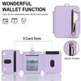 thumbnail image 6 of Crossbody for Samsung Galaxy Z Flip 6 Luxury Zipper Wallet Phone Case, Multi-Function Kickstand Card Holder Adjustable Crossbody Strap, Fashion Flip Premium PU Leather Case,Lightpurple, 6 of 8