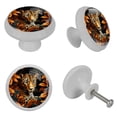 thumbnail image 4 of Leopard Glow-in-the-Dark Fluorescent Drawer Pulls with Screws - 4-Pack, Round Knobs - Cabinet Hardware, Drawer Decor for Cabinets, Wardrobes, Dressers, 4 of 6