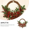 thumbnail image 4 of Langgg Simulation Christmas Pine Cones Wreath Red Berries Door Window Xmas Tree Ring Leaves Semi Rattan Hoop Garland Hotel Navided, 4 of 6