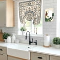 thumbnail image 6 of Vintage Flowers Pattern Tie Up Curtain 54 Inches Long, Grey Green Classical Bohemian Balloon Style Kitchen Window Curtain Over Sink, Small Window Rod Pocket Curtain 42"x54", 6 of 9