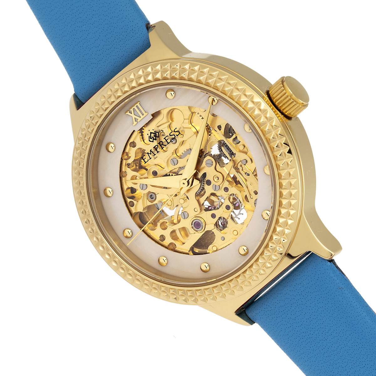 Alice Automatic Mop Skeleton Dial Purple Genuine Leather Band Watch Empress Alice Women main image 2
