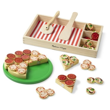 Melissa & Doug Wooden Pizza Party Play Food Set with 36 Toppings for Toddlers Age 3 
