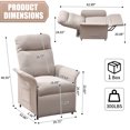 thumbnail image 3 of Convertible Power Recliner Chair, Accent Chair, Chaise Lounge, Pull Out Sofa Bed with Adjustable Electric Recliner for Living Room/Bedroom with Pocket, Comfy Reading Armchair, Easy Assembly, Brown, 3 of 10