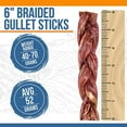 thumbnail image 3 of K9warehouse- Premium Braided Gullet Sticks- 6 inch(6 Count,40-70g)-Natural Digestible Dog Treat- Rich in Protein - Long Lasting Chew- Dental Health & Joint Support- Suitable for All Breeds & Puppies, 3 of 6