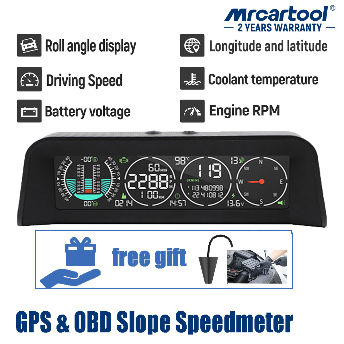 Buy Mrcartool Car GPS/OBD Speedometer HUD Intelligent Headup Display