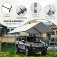 thumbnail image 4 of Grezjxc 10x20 ft Metal Carport Car Canopy Portable Car Tent Garage, Beige, 4 of 8
