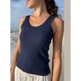 thumbnail image 6 of Women Tank Top Sleeveless Crew Neck Camisole Lace Trim Crop Top Slim Fit Ladies Vest Summer Streetwear, 6 of 7