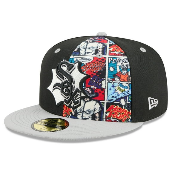 Men's New Era Black/Gray Chicago White Sox 2025 MLB Diamond Hero Edition 59FIFTY Fitted Hat