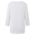 thumbnail image 4 of MIXUE Boho Tops For Women Autumn Winter Solid Color V Neck Long Sleeve Trendy Casual Pullover Shirts For Women Tshirts Streetwear,White,M, 4 of 5