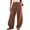 Coffee, variant on Womens Long Pants with Pockets New Elastic Waist Linen Pants for Women Loose Fits Casual Bloomer Pants with Pockets Summer Lightweight Ventilate Trousers