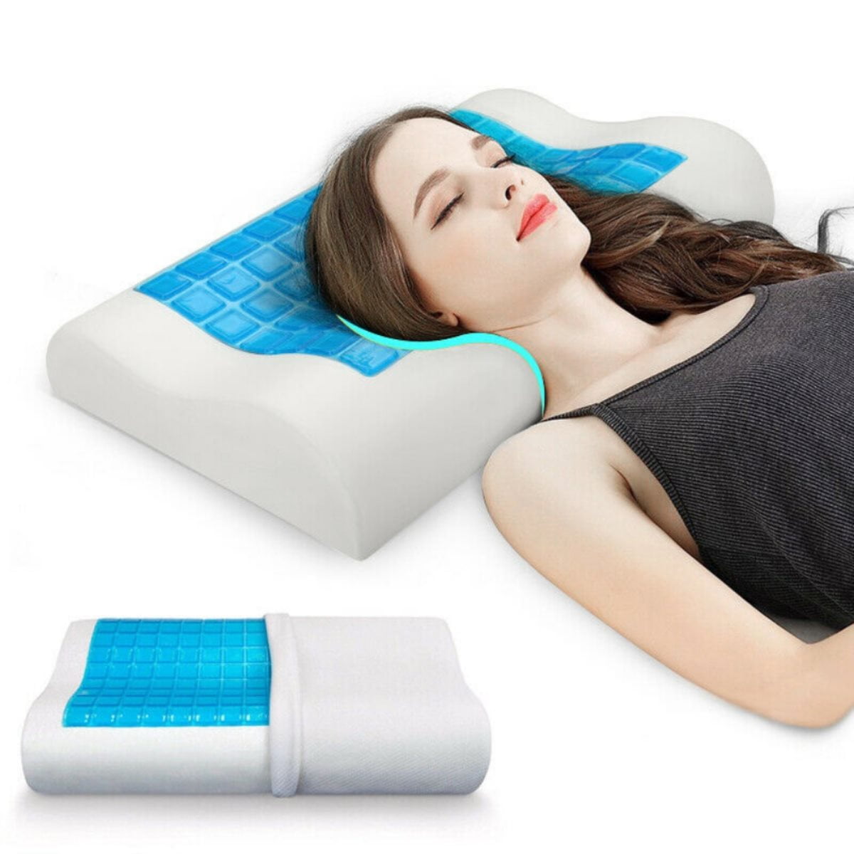Hot X4E0 Details about   Summer Cooling Pillow Relaxing Restful Sleep Natural W2R2 Gel Comfort 