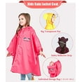 thumbnail image 4 of Poncho Imperméable à Capuche pour Enfants Durable Portable pour Garçons Filles, Rose, m, 4 of 7