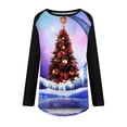 thumbnail image 4 of Camiseta de manga larga con cuello redondo y estampado navideño para mujer Pompotops qwe24192, 4 of 5