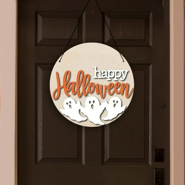 WHEANG Beautifully 3D Shaped Wooden Sign For Halloween Home Decor Parties And Halloween Celebrations—perfect For Creating A Holiday Atmosphere In Any In Any Indoor Or Outdoor Setting.