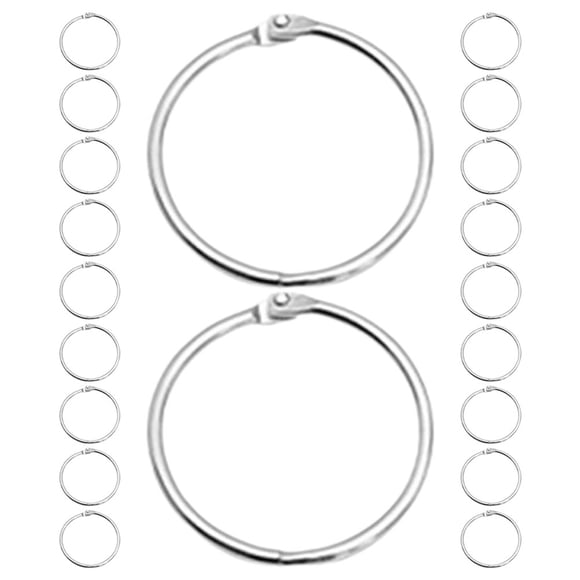 HAMPPLIES 20Pcs Silver Small Binder Rings Metal Rings for Crafts Organizing Photos and Documents