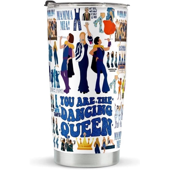 Mamma Fans Gifts, Stainless Steel Tumblers 20oz, Mamma Music Tumbler, Mamma Stuff Musical Comedy Gift for Family Friend Women - You Are The Dancing Queen