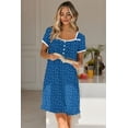 thumbnail image 5 of Ekouaer Nightgowns for Women Lace Trim Sleep Shirts Short Sleeve Night Shirts With Pockets Night Gown Ruffled Sleep Dress, 5 of 6