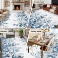 thumbnail image 5 of Rectangle Area Rugs 5 x 7 Ft, Blue Eucalyptus Leaves Non-Slip Residential Carpet, Watercolor Spring Summer Botanical Indoor Crawling Mats Runner Rugs for Living Room/Dining Room/Bedroom, 5 of 8