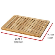 Oceanstar Bamboo Floor and Shower Mat, 23.75 in L x 17.75 in W x 1 in H