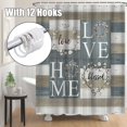 thumbnail image 4 of Rustic Farmhouse Shower Curtain Guest Cotton Flower Shower Curtains Country Love Home Wooden Barn Door Decor Fabric Bath Curtains Set 47X64 Incheswith Hooks, 4 of 5