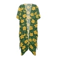thumbnail image 4 of Xoenoiee Tropical Hibiscus Flower Pattern Women Swimsuit Cover Up Half Sleeve Boho Bathing Suit Coverups Skin Friendly Kimonos Cardigans for Swimwear, 4 of 7