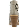 thumbnail image 4 of Journee Womens Strap Inside Zip Stacked Heel Booties, Widths Available, 4 of 10