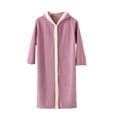 thumbnail image 3 of AINIYS Soft Fleece Bathrobe Hooded Absorbent Robe for Ages 3-10 Stylish Homewear for Daily Use and Travel Cozy Loungewear Absorbent Towel Purple Free Size, 3 of 6