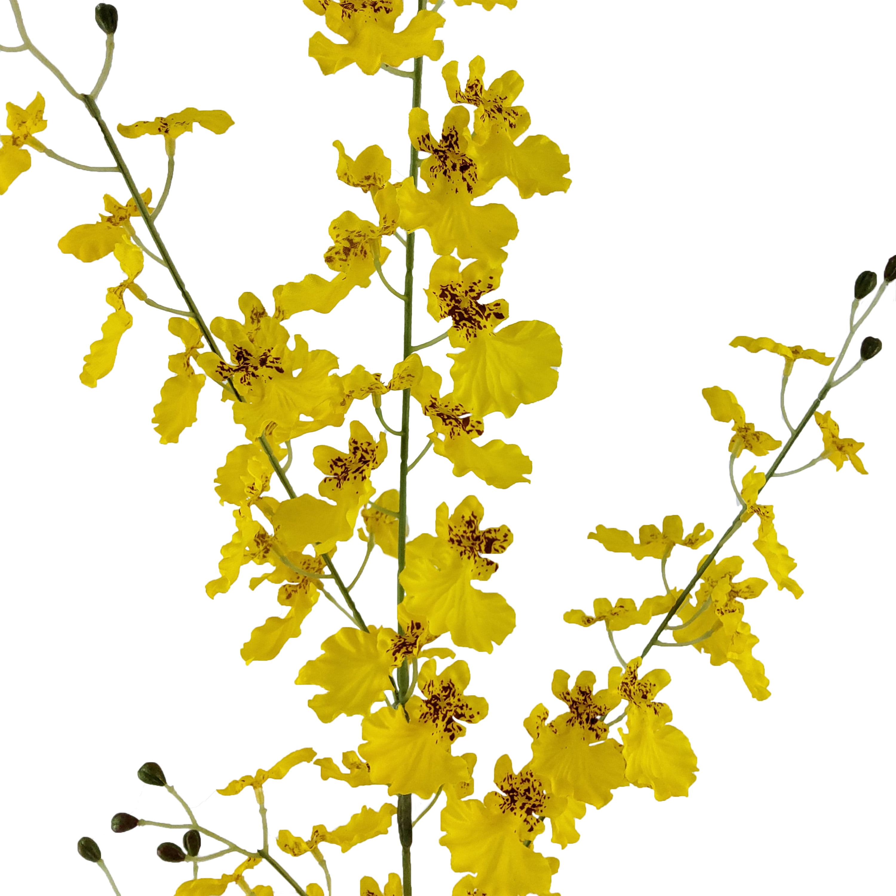 Mainstays Indoor Artificial Orchid Long Stem, Yellow Color. Assembled Product Height 40".