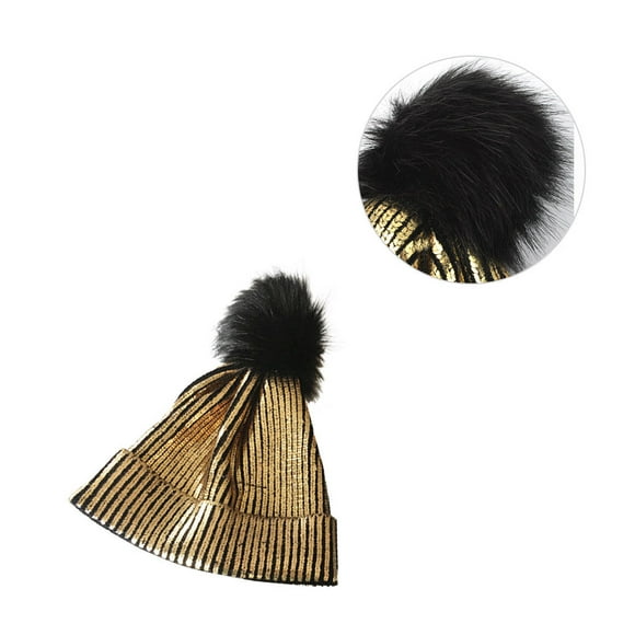 Maoww Women Beanie Hat Ladies Knitted Warm-keeping Cap Outdoor winter knitted beanie hat Cycling Hiking Winter Hip-hop Hat, Gold