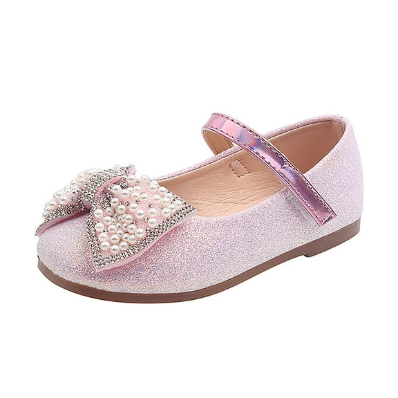 PINQI Girls Glitter Dress Shoes Princess Mary Jane Ballet Flat𝐬 for Party Wedding School Bridesmaids Slip On Dance Shoes