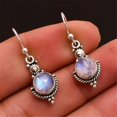 thumbnail image 3 of Natural Moonstone Vintage Silver Punk Earrings Studs - WERR Earrings for Women, 3 of 3