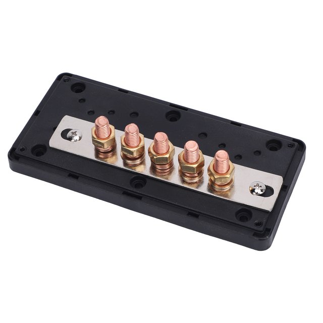 Power Distribution Busbar Marine Battery Bus Bar 5 Way Power Distribution Block DC48V 300A M8 X 5 Heavy Duty Safe Connection Marine Battery Bus Bar for Vehicles Boats