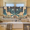 thumbnail image 2 of Yayeee Kitchen Curtains Set of 2 Light Filtering 57"x24" Over Sink Window Panels, Dinosaur at Night, 2 of 7