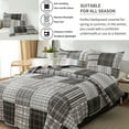 thumbnail image 5 of Beartech Quilt Set Queen Size Plaid Patchwork Microfiber Home Lightweight Reversible Bedspread Coverlet Bedding Set, 5 of 7