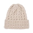 thumbnail image 4 of AWZXDE Versatile Winter Knit Hat with Bead Dome for Warmth and Solid Color Style Beige, 4 of 4