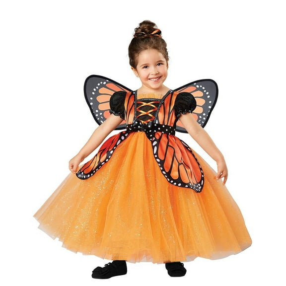 Seasons Toddler Fancy Fairy Tale Monarch Butterfly Costume Orange Dress with Wing