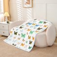 thumbnail image 2 of Butterfly Blanket French Style Romantic Themed Throw Blanket Colorful Butterflies Fleece Blanket Rustic Farmhouse Fuzzy Blanket Glitter Butterfly Sherpa Blanket 50"x60", 2 of 6