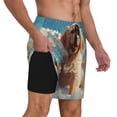 thumbnail image 2 of Logiee Cute Angel Winged Dog Print Men's Swim Trunk,Quick Dry Board Shorts ,Men's Swim Trunks with Compression Liner, Bathing Suits with Pockets-Small, 2 of 6