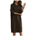 thumbnail image 4 of WJHWSX Dresses for Women,Womens Fall Dresses,Casual Dresses for Women,Long Sleeve,V Neck,Easy Care,Solid,Free Size, 4 of 8