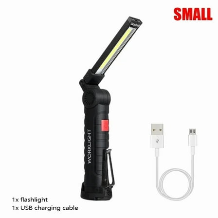 New Portable COB LED Flashlight USB Rechargeable Work Light Magnetic Lanterna Hanging Lamp with Built-in Battery Camping Torch